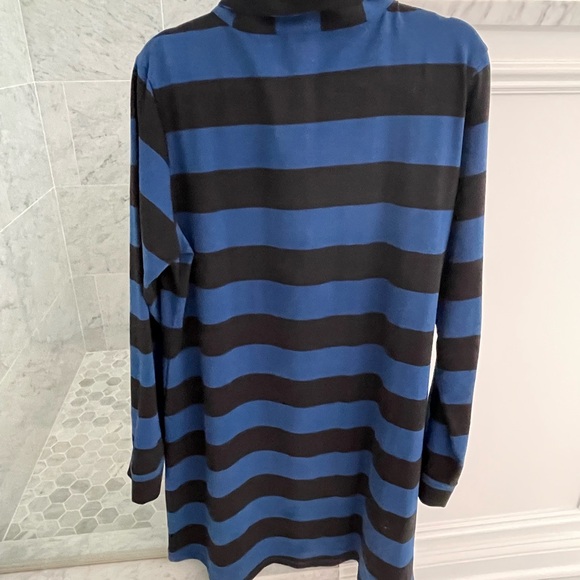 Duffield Lane Blue and Black Striped Polo Dress - Picture 2 of 2